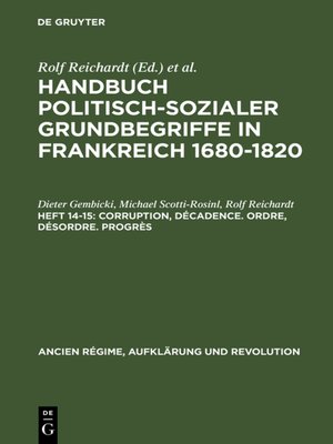 cover image of Corruption, Décadence. Ordre, Désordre. Progrès